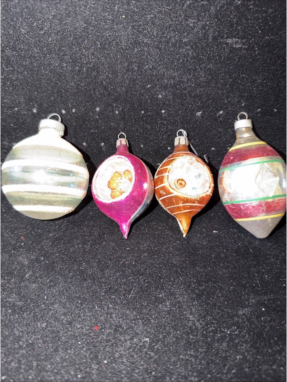 Vintage Mercury Glass Christmas Ornaments Shiny Bright Poland Lot